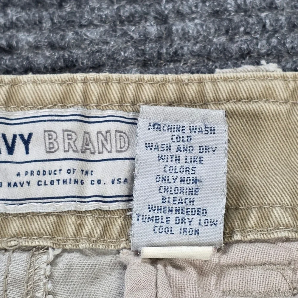 Old Navy Khaki Cargo Shorts Men's Size 33 Tan Cotton‎ Twill Relaxed Fit Utility